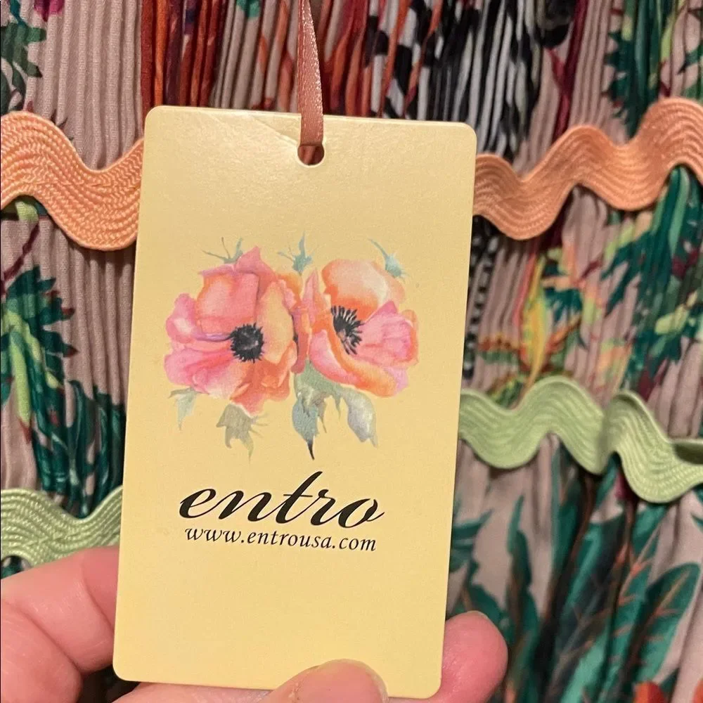 Entro Jungle Print Mini Skirt with Pink and Green Accents